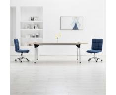 vidaXL Sillas de comedor 2 unidades tela azul