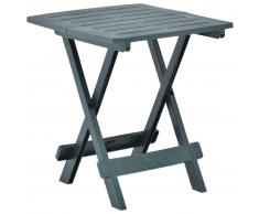 vidaXL Mesa de jardín plegable de plástico verde 45x43x50 cm