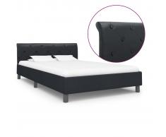 vidaXL Estructura de cama de cuero sintético negro 120x200 cm