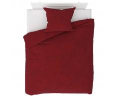 vidaXL Juego de funda de edredón vino tinto 140x200/60x70 cm