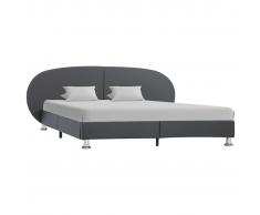 vidaXL Estructura de cama de cuero sintético gris 120x200 cm