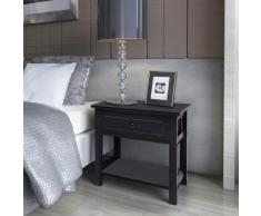 vidaXL Mesita de noche de madera negro