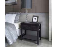 vidaXL Mesita de noche madera negro