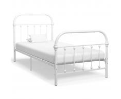 vidaXL Estructura de cama de metal blanco 100x200 cm
