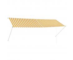 vidaXL Toldo retráctil 350x150 cm amarillo y blanco