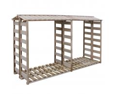 vidaXL Caseta para leña 300x100x176 cm madera de pino impregnada