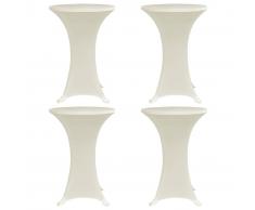 vidaXL Mantel elástico para mesa alta 4 unidades color crema Ø70 cm