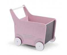 CHILDWOOD Carrito andador de madera juguete rosa WODSTRP