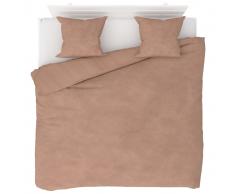 vidaXL Juego de funda de edredón beige 240x220/60x70 cm