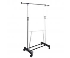 vidaXL Perchero ajustable para ropa 4 ruedas 1 barras