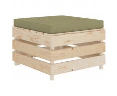 vidaXL Otomana de palés para jardín madera con cojín beige