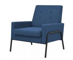 vidaXL Sillón de acero y tela azul