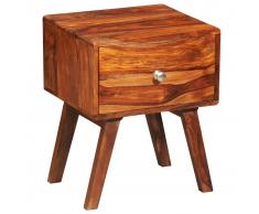 vidaXL Mesita de noche con 1 cajón de madera maciza sheesham 55 cm