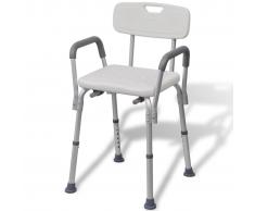 vidaXL Silla de ducha de aluminio blanco