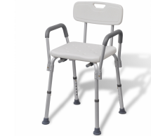 vidaXL asiento para ducha hecho de aluminio (Blanco)