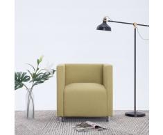 vidaXL Sillón en forma de cubo de tela verde