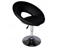 vidaXL Taburete de cocina de cuero sintético negro