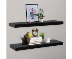 vidaXL Estantes flotantes de pared 2 unidades negro 120x20x3,8 cm