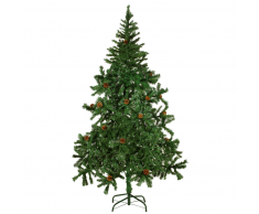 vidaXL Árbol de navidad glaseado con piñas 180 cm
