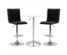 vidaXL Set de mesa alta y taburetes de bar 3 piezas blanco cuero sintético