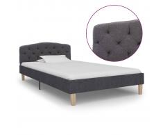 vidaXL Estructura de cama de tela gris oscuro 100x200 cm