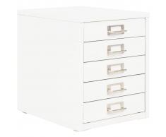 vidaXL Armario archivador con 5 cajones metal blanco 28x35x35 cm