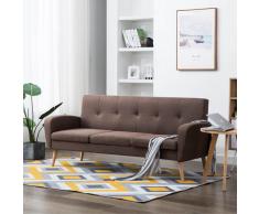 vidaXL Sofá de 3 plazas de tela color marrón