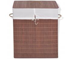 vidaXL Cesto de la ropa de bambú rectangular marrón