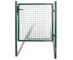 vidaXL Puerta de valla de acero con recubrimiento en polvo