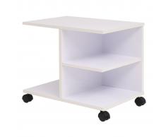 vidaXL Estantería con ruedas 50x35x42 cm blanca