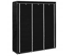 vidaXL Armario con compartimentos y varillas tela negro 150x45x175 cm