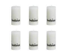 Bolsius Vela Del Pilar Rústica 130 x 68 mm 6 Piezas Blanco