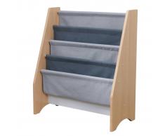 KidKraft Librería infantil de tela gris y natural 61,47x29,72x71,37 cm