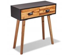 vidaXL Mesa consola de madera maciza de acacia 70x30x75 cm