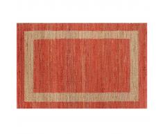 vidaXL Alfombra hecha a mano de yute roja 120x180 cm
