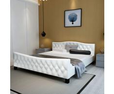 vidaXL Cama de matrimonio con colchón viscoelástico 140x200 cm blanca