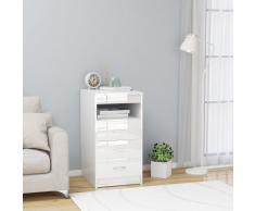 vidaXL Cajonera de aglomerado blanco brillante 40x50x76 cm