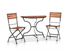 vidaXL Set mesa y sillas bistro de jardín 3 pzas madera maciza acacia
