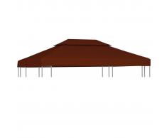 vidaXL Toldo de cenador 2 niveles terracota 310 g/m² 4x3 m