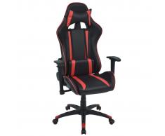 vidaXL Silla de escritorio Racing reclinable de cuero artificial roja