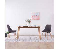 vidaXL Sillas de comedor 2 unidades tela gris oscuro