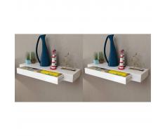 vidaXL Estantes de pared flotantes con cajones 2 uds blanco 80 cm