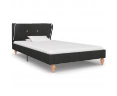 vidaXL Estructura de cama de arpillera gris oscuro 90x200 cm
