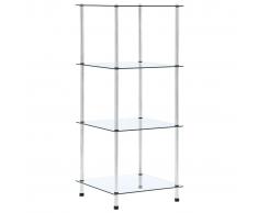 vidaXL Estantería 4 niveles vidrio templado transparente 40x40x100 cm