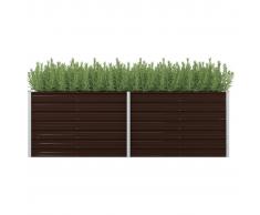 vidaXL Jardinera de acero galvanizado marrón 240x80x77 cm