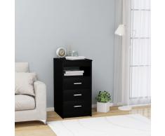 vidaXL Cajonera de aglomerado negro 40x50x76 cm