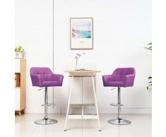 vidaXL Taburete de cocina con reposabrazos cuero sintético morado