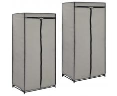 vidaXL Armarios 2 unidades gris 75x50x160 cm