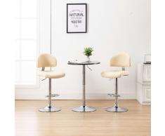 vidaXL Taburetes de cocina 2 unidades cuero sintético color crema