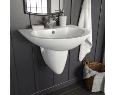 vidaXL Lavabo de pared de cerámica blanco 520x450x190 mm